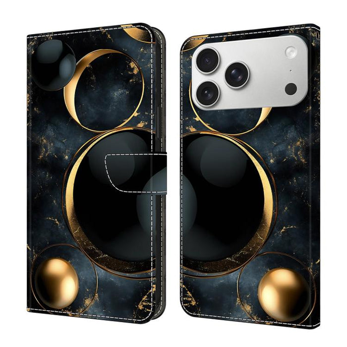 Funda para teléfono de cuero vegano pintado con efecto cristal, For iPhone 17e / 16e, For iPhone 17 Pro Max, For iPhone 17 Pro, For iPhone 17, For iPhone Air, For iPhone 16 Pro Max, For iPhone 16 Pro, For iPhone 16