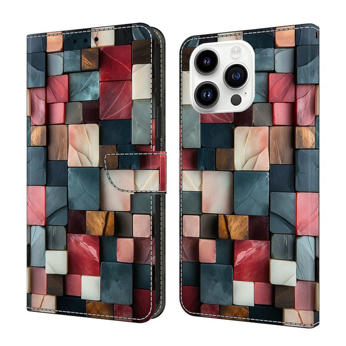 Funda para teléfono de cuero vegano pintado con efecto cristal, For iPhone 17e / 16e, For iPhone 17 Pro Max, For iPhone 17 Pro, For iPhone 17, For iPhone Air, For iPhone 16 Pro Max, For iPhone 16 Pro, For iPhone 16