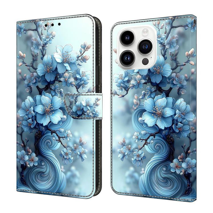 Funda para teléfono de cuero vegano pintado con efecto cristal, For iPhone 17e / 16e, For iPhone 17 Pro Max, For iPhone 17 Pro, For iPhone 17, For iPhone Air, For iPhone 16 Pro Max, For iPhone 16 Pro, For iPhone 16