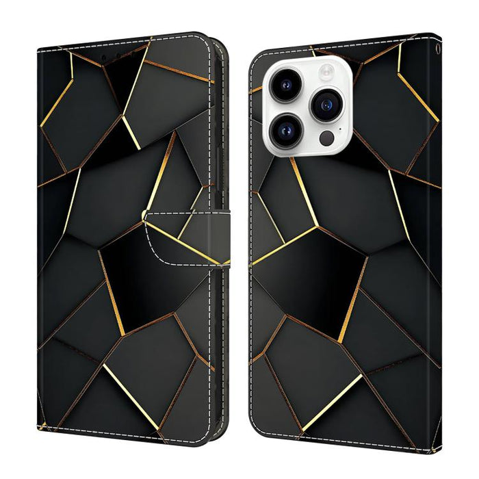 Funda para teléfono de cuero vegano pintado con efecto cristal, For iPhone 17e / 16e, For iPhone 17 Pro Max, For iPhone 17 Pro, For iPhone 17, For iPhone Air, For iPhone 16 Pro Max, For iPhone 16 Pro, For iPhone 16