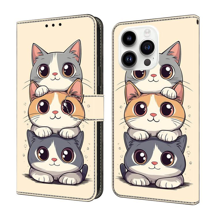 Funda para teléfono de cuero vegano pintado con efecto cristal, For iPhone 17e / 16e, For iPhone 17 Pro Max, For iPhone 17 Pro, For iPhone 17, For iPhone Air, For iPhone 16 Pro Max, For iPhone 16 Pro, For iPhone 16
