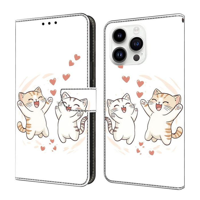 Funda para teléfono de cuero vegano pintado con efecto cristal, For iPhone 17e / 16e, For iPhone 17 Pro Max, For iPhone 17 Pro, For iPhone 17, For iPhone Air, For iPhone 16 Pro Max, For iPhone 16 Pro, For iPhone 16