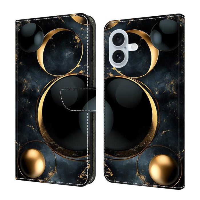Funda para teléfono de cuero vegano pintado con efecto cristal, For iPhone 17e / 16e, For iPhone 17 Pro Max, For iPhone 17 Pro, For iPhone 17, For iPhone Air, For iPhone 16 Pro Max, For iPhone 16 Pro, For iPhone 16