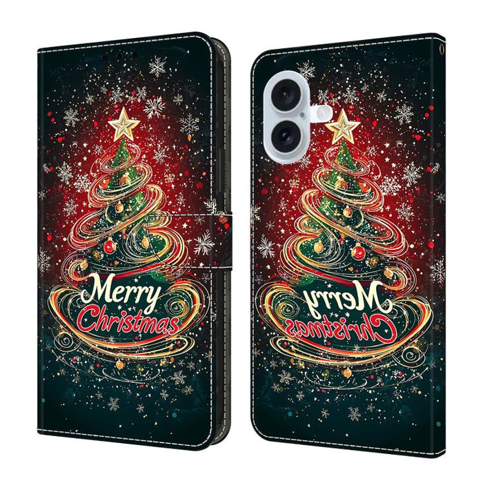 Funda para teléfono de cuero vegano pintado con efecto cristal, For iPhone 17e / 16e, For iPhone 17 Pro Max, For iPhone 17 Pro, For iPhone 17, For iPhone Air, For iPhone 16 Pro Max, For iPhone 16 Pro, For iPhone 16