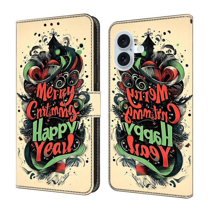 Funda para teléfono de cuero vegano pintado con efecto cristal, For iPhone 17e / 16e, For iPhone 17 Pro Max, For iPhone 17 Pro, For iPhone 17, For iPhone Air, For iPhone 16 Pro Max, For iPhone 16 Pro, For iPhone 16