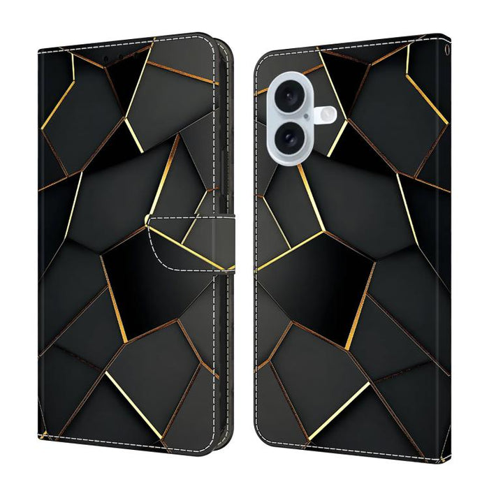 Funda para teléfono de cuero vegano pintado con efecto cristal, For iPhone 17e / 16e, For iPhone 17 Pro Max, For iPhone 17 Pro, For iPhone 17, For iPhone Air, For iPhone 16 Pro Max, For iPhone 16 Pro, For iPhone 16