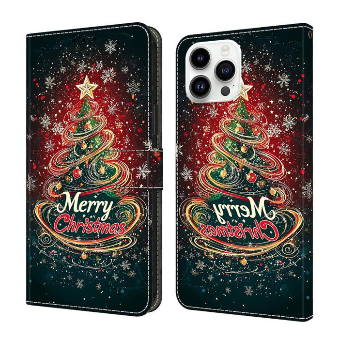 Funda para teléfono de cuero vegano pintado con efecto cristal, For iPhone 15 Pro Max, For iPhone 15 Pro, For iPhone 14 / 13, For iPhone 14 Pro, For iPhone 11