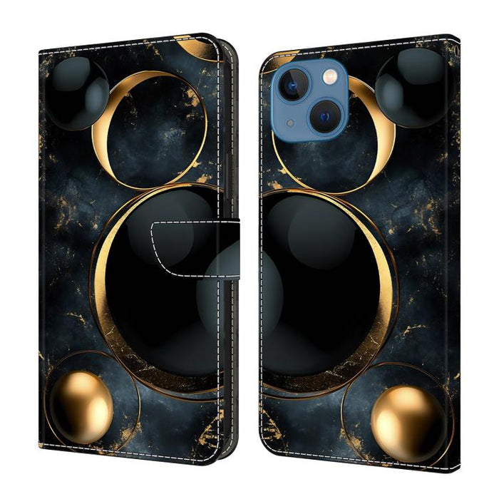 Funda para teléfono de cuero vegano pintado con efecto cristal, For iPhone 15 Pro Max, For iPhone 15 Pro, For iPhone 14 / 13, For iPhone 14 Pro, For iPhone 11