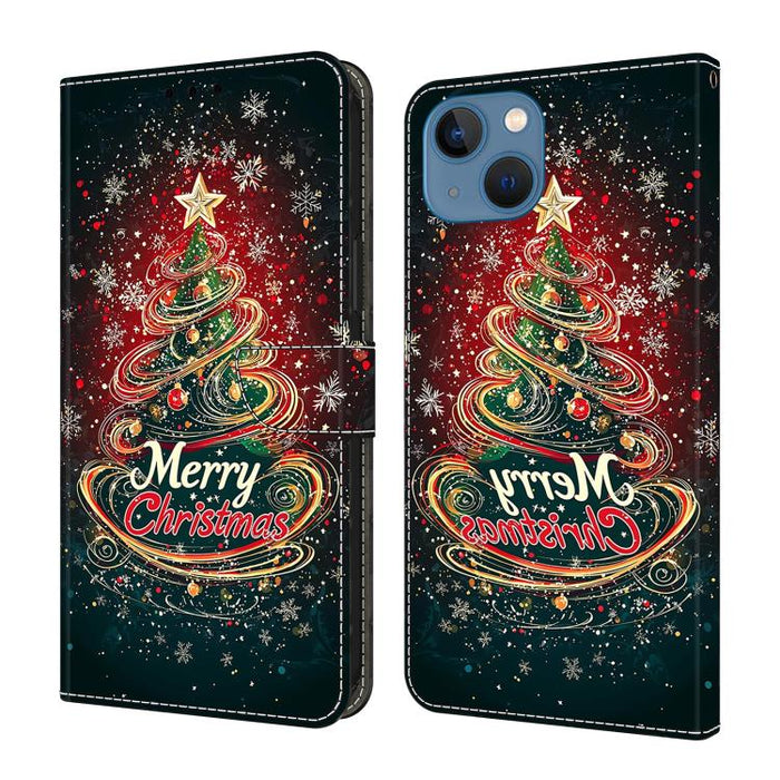 Funda para teléfono de cuero vegano pintado con efecto cristal, For iPhone 15 Pro Max, For iPhone 15 Pro, For iPhone 14 / 13, For iPhone 14 Pro, For iPhone 11