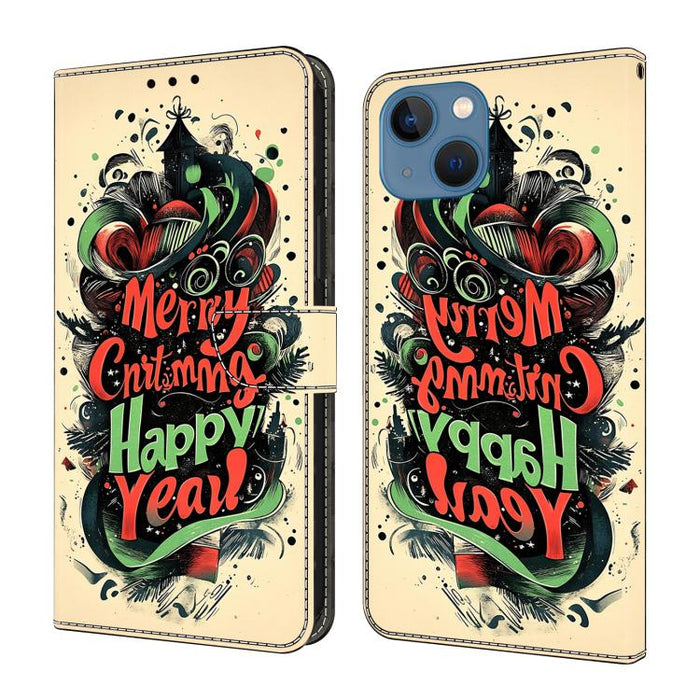 Funda para teléfono de cuero vegano pintado con efecto cristal, For iPhone 15 Pro Max, For iPhone 15 Pro, For iPhone 14 / 13, For iPhone 14 Pro, For iPhone 11