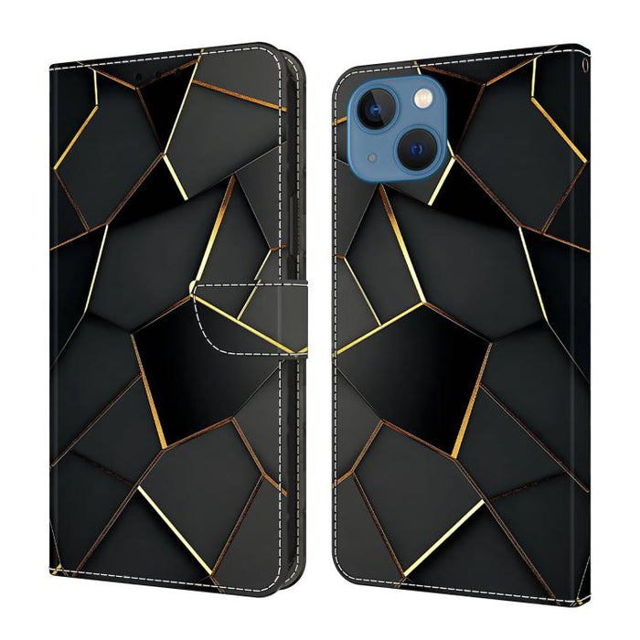 Funda para teléfono de cuero vegano pintado con efecto cristal, For iPhone 15 Pro Max, For iPhone 15 Pro, For iPhone 14 / 13, For iPhone 14 Pro, For iPhone 11