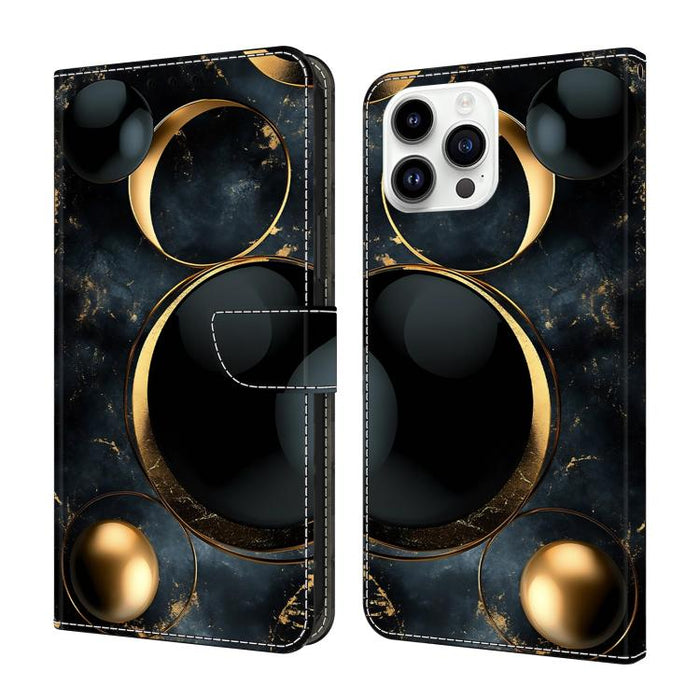 Funda para teléfono de cuero vegano pintado con efecto cristal, For iPhone 15 Pro Max, For iPhone 15 Pro, For iPhone 14 / 13, For iPhone 14 Pro, For iPhone 11