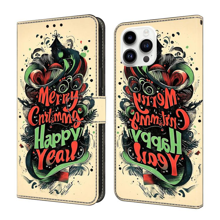 Funda para teléfono de cuero vegano pintado con efecto cristal, For iPhone 15 Pro Max, For iPhone 15 Pro, For iPhone 14 / 13, For iPhone 14 Pro, For iPhone 11