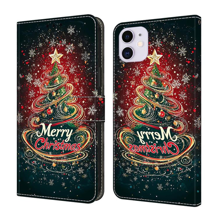 Funda para teléfono de cuero vegano pintado con efecto cristal, For iPhone 15 Pro Max, For iPhone 15 Pro, For iPhone 14 / 13, For iPhone 14 Pro, For iPhone 11