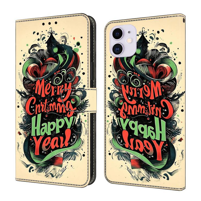 Funda para teléfono de cuero vegano pintado con efecto cristal, For iPhone 15 Pro Max, For iPhone 15 Pro, For iPhone 14 / 13, For iPhone 14 Pro, For iPhone 11