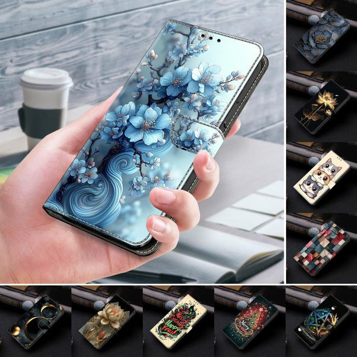 Funda para teléfono de cuero vegano pintado con efecto cristal, For iPhone 17e / 16e, For iPhone 17 Pro Max, For iPhone 17 Pro, For iPhone 17, For iPhone Air, For iPhone 16 Pro Max, For iPhone 16 Pro, For iPhone 16