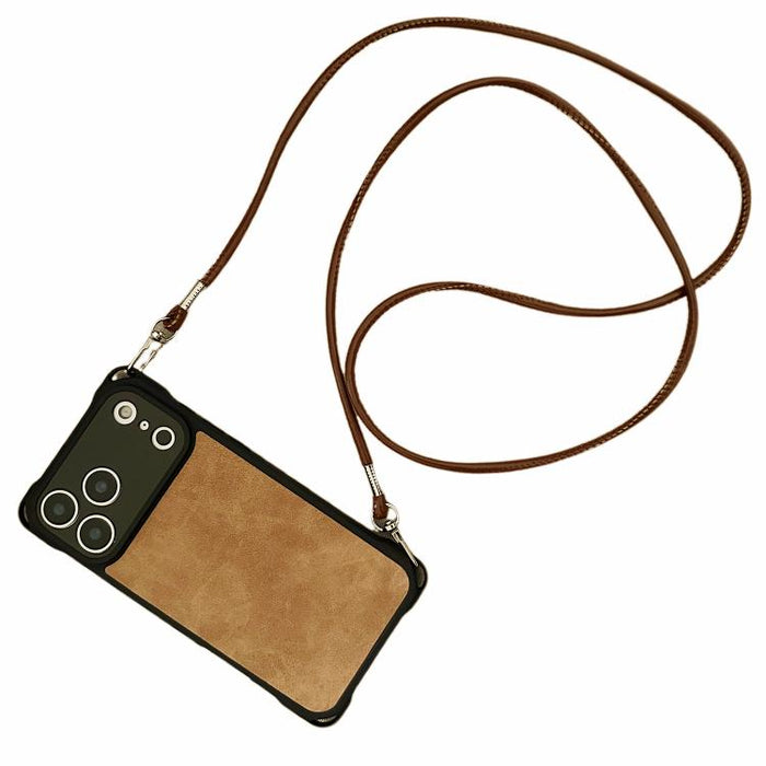 Funda para teléfono de piel sintética con orificios finos y resistente a los golpes, con correa cruzada de PU., For iPhone 17 Pro Max, For iPhone 17 Pro