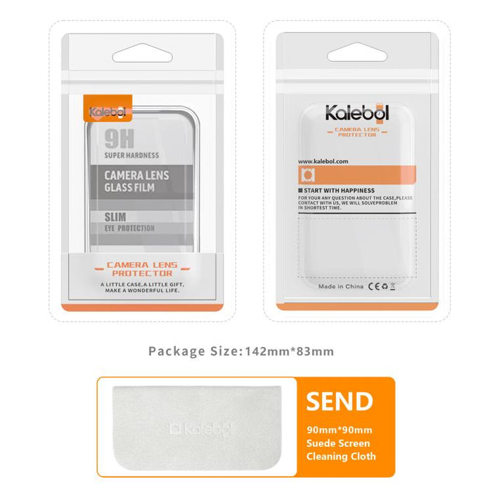 Película protectora de cristal templado ultradelgada Kalebol No Flicker para lentes de cámara individuales, For iPhone 17e / 16e