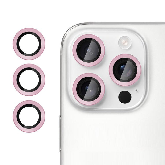 Película protectora de cristal templado ultradelgada Kalebol No Flicker para lentes de cámara individuales, For iPhone 16 Pro / 16 Pro Max