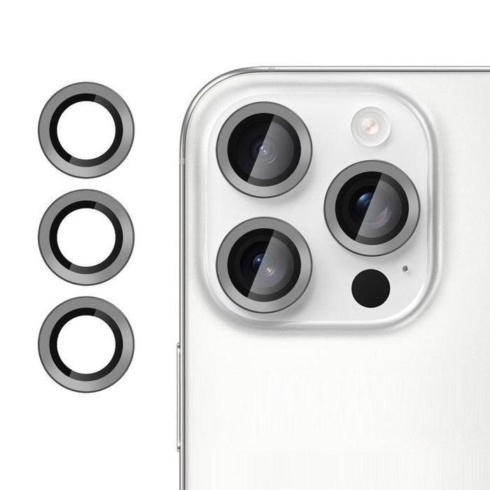 Película protectora de cristal templado ultradelgada Kalebol No Flicker para lentes de cámara individuales, For iPhone 16 Pro / 16 Pro Max