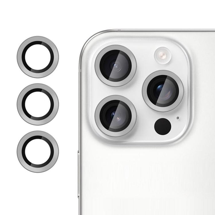 Película protectora de cristal templado ultradelgada Kalebol No Flicker para lentes de cámara individuales, For iPhone 16 Pro / 16 Pro Max