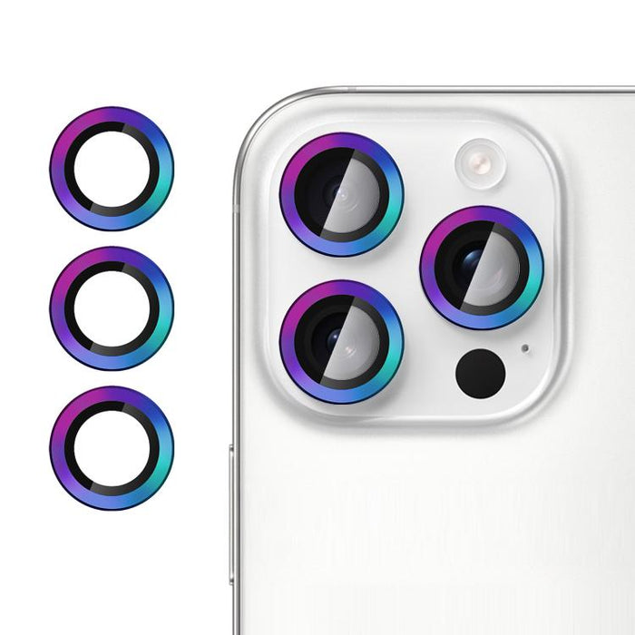 Película protectora de cristal templado ultradelgada Kalebol No Flicker para lentes de cámara individuales, For iPhone 16 Pro / 16 Pro Max