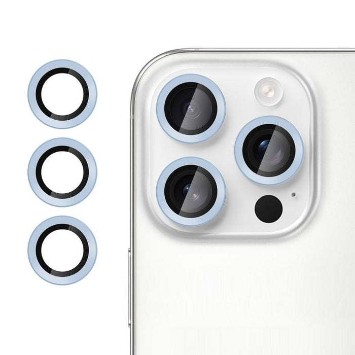 Película protectora de cristal templado ultradelgada Kalebol No Flicker para lentes de cámara individuales, For iPhone 16 Pro / 16 Pro Max