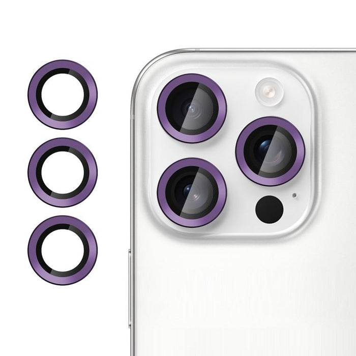 Película protectora de cristal templado ultradelgada Kalebol No Flicker para lentes de cámara individuales, For iPhone 16 Pro / 16 Pro Max