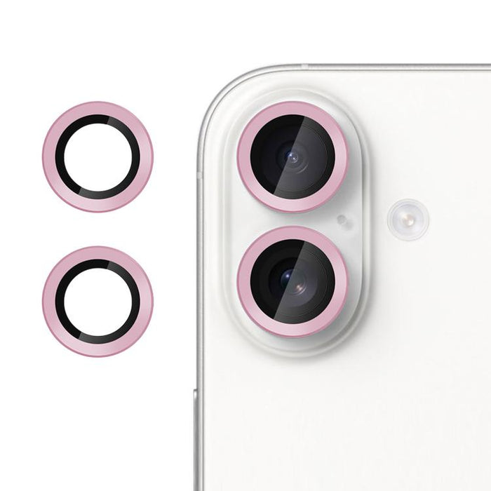 Película protectora de cristal templado ultradelgada Kalebol No Flicker para lentes de cámara individuales, For iPhone 16 / 16 Plus