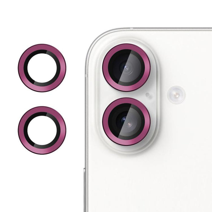 Película protectora de cristal templado ultradelgada Kalebol No Flicker para lentes de cámara individuales, For iPhone 16 / 16 Plus