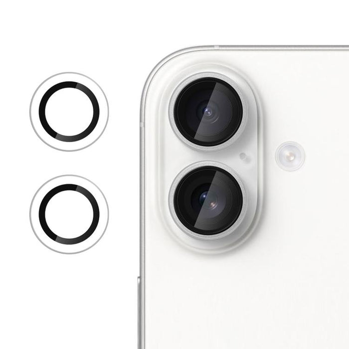Película protectora de cristal templado ultradelgada Kalebol No Flicker para lentes de cámara individuales, For iPhone 16 / 16 Plus