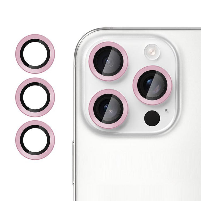 Película protectora de cristal templado ultradelgada Kalebol No Flicker para lentes de cámara individuales, For iPhone 15 Pro / 15 Pro Max