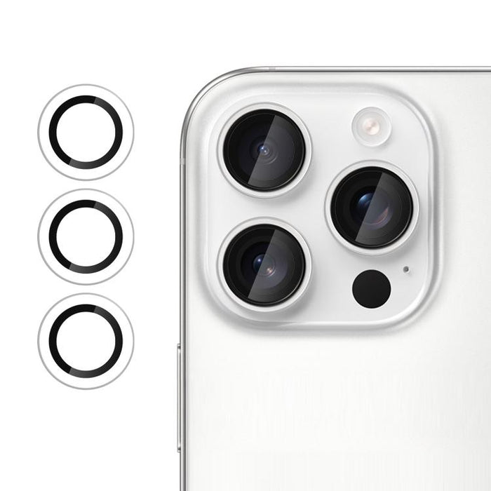 Película protectora de cristal templado ultradelgada Kalebol No Flicker para lentes de cámara individuales, For iPhone 15 Pro / 15 Pro Max