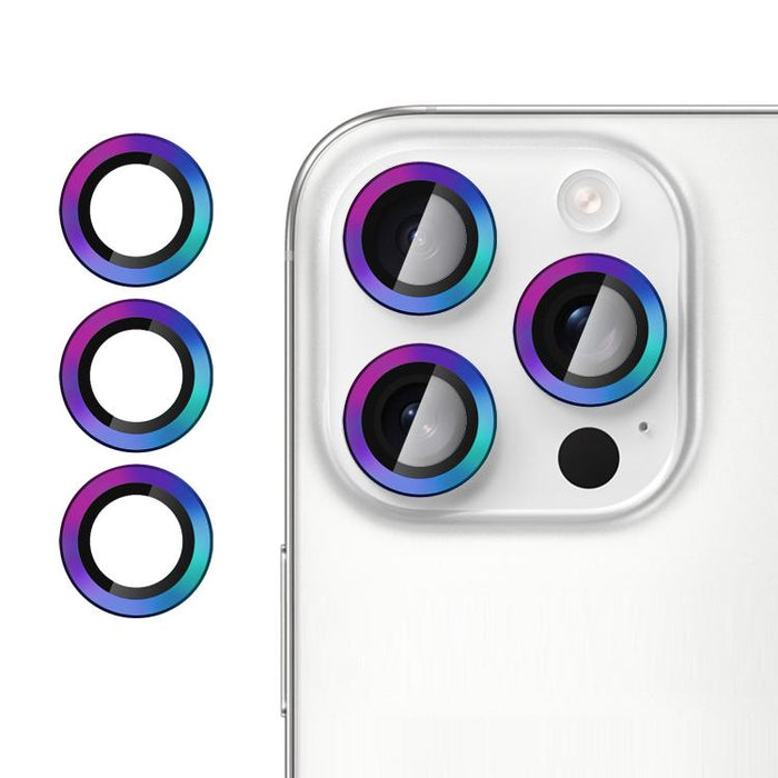 Película protectora de cristal templado ultradelgada Kalebol No Flicker para lentes de cámara individuales, For iPhone 15 Pro / 15 Pro Max