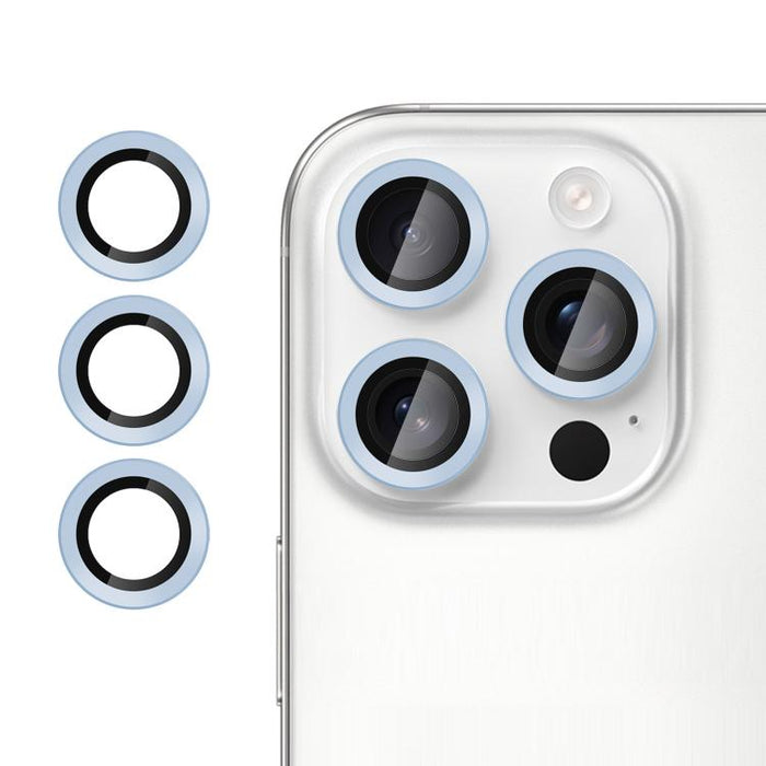 Película protectora de cristal templado ultradelgada Kalebol No Flicker para lentes de cámara individuales, For iPhone 15 Pro / 15 Pro Max