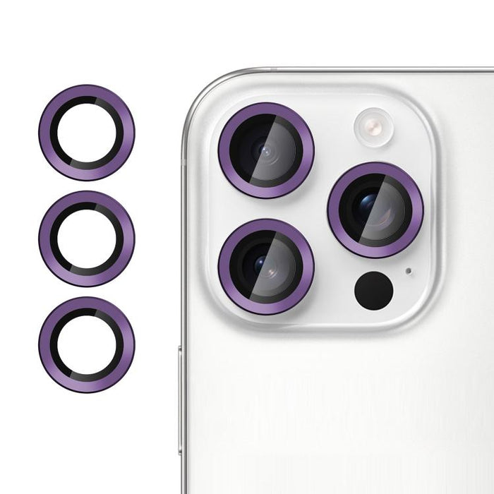 Película protectora de cristal templado ultradelgada Kalebol No Flicker para lentes de cámara individuales, For iPhone 15 Pro / 15 Pro Max