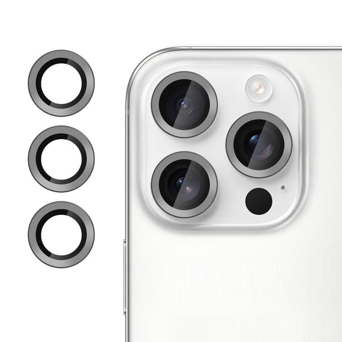 Película protectora de cristal templado ultradelgada Kalebol No Flicker para lentes de cámara individuales, For iPhone 15 Pro / 15 Pro Max
