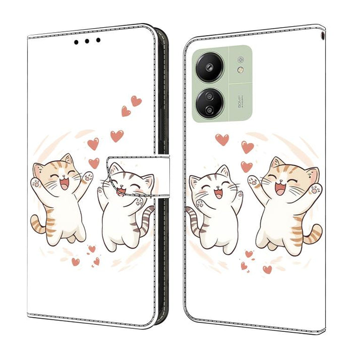 Funda para teléfono de cuero vegano pintado con efecto cristal, For Redmi K70E / Poco X6 Pro, For Redmi Note 13 5G, For Redmi Note 13 Pro+, For Redmi Note 13 Pro 5G