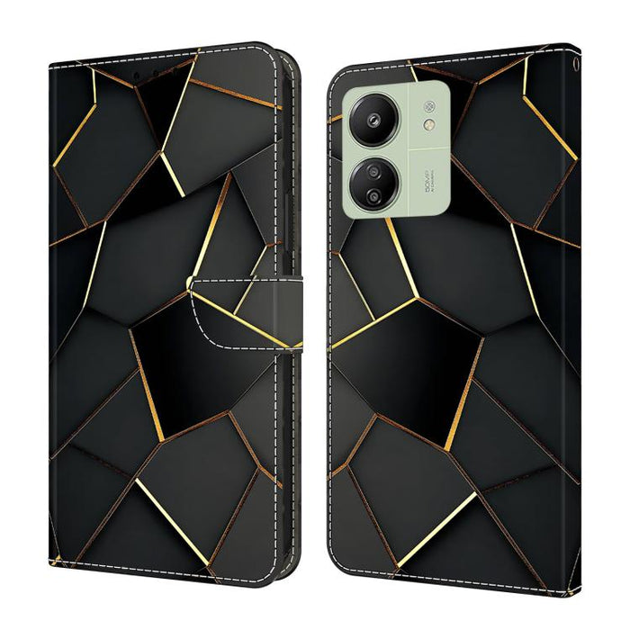 Funda para teléfono de cuero vegano pintado con efecto cristal, For Redmi K70E / Poco X6 Pro, For Redmi Note 13 5G, For Redmi Note 13 Pro+, For Redmi Note 13 Pro 5G
