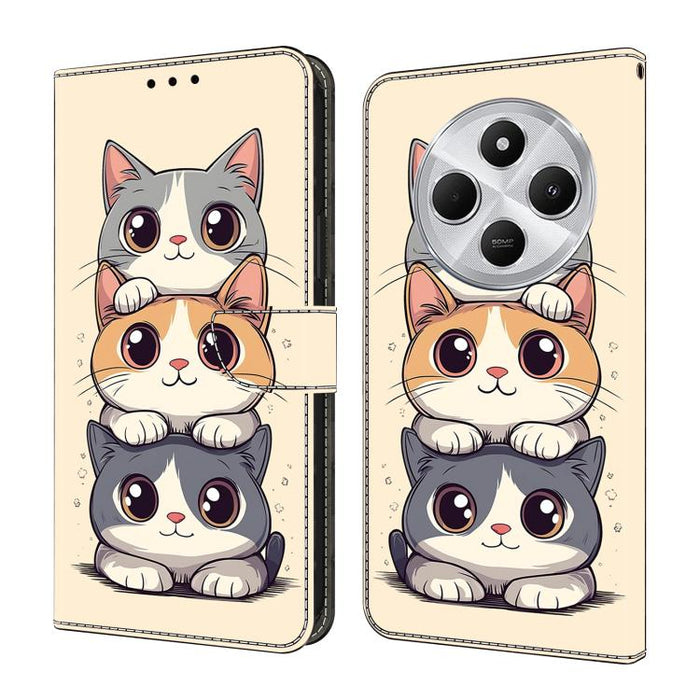 Funda para teléfono de cuero vegano pintado con efecto cristal, For Redmi Note 14 Pro 4G, For Redmi Note 14 4G 163.25mm, For Redmi Note 14 5G, For Redmi Note 14 Pro 5G, For Redmi 14C 4G, For Redmi Note 13 Pro 4G, For Redmi Note 13 4G, For Redmi 13C 4G 5G