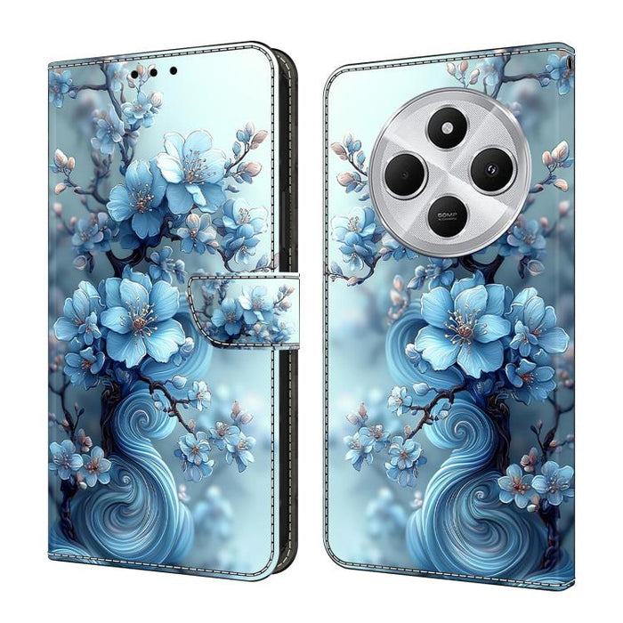 Funda para teléfono de cuero vegano pintado con efecto cristal, For Redmi Note 14 Pro 4G, For Redmi Note 14 4G 163.25mm, For Redmi Note 14 5G, For Redmi Note 14 Pro 5G, For Redmi 14C 4G, For Redmi Note 13 Pro 4G, For Redmi Note 13 4G, For Redmi 13C 4G 5G