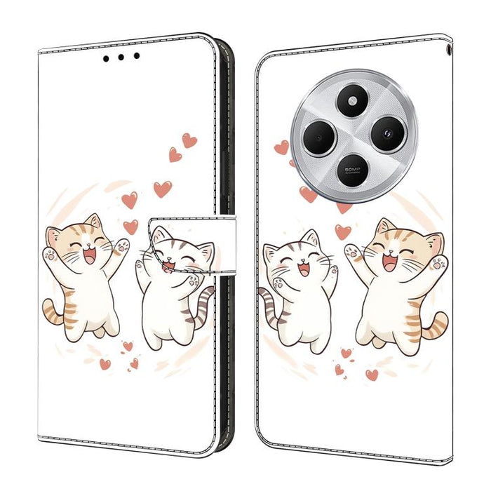 Funda para teléfono de cuero vegano pintado con efecto cristal, For Redmi Note 14 Pro 4G, For Redmi Note 14 4G 163.25mm, For Redmi Note 14 5G, For Redmi Note 14 Pro 5G, For Redmi 14C 4G, For Redmi Note 13 Pro 4G, For Redmi Note 13 4G, For Redmi 13C 4G 5G