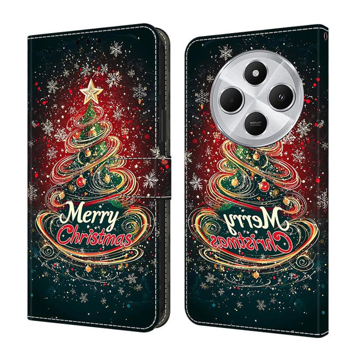 Funda para teléfono de cuero vegano pintado con efecto cristal, For Redmi Note 14 Pro 4G, For Redmi Note 14 4G 163.25mm, For Redmi Note 14 5G, For Redmi Note 14 Pro 5G, For Redmi 14C 4G, For Redmi Note 13 Pro 4G, For Redmi Note 13 4G, For Redmi 13C 4G 5G