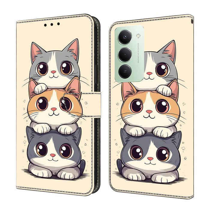 Funda para teléfono de cuero vegano pintado con efecto cristal, For Redmi A7 / A5 4G 171mm / Poco C71, For Redmi A7 Pro 4G / 5G 171mm /Poco C85x 5G, For Redmi Note 15 5G / 4G Global 164mm, For Redmi Note 15 Pro 5G Global 163.6mm                        ...