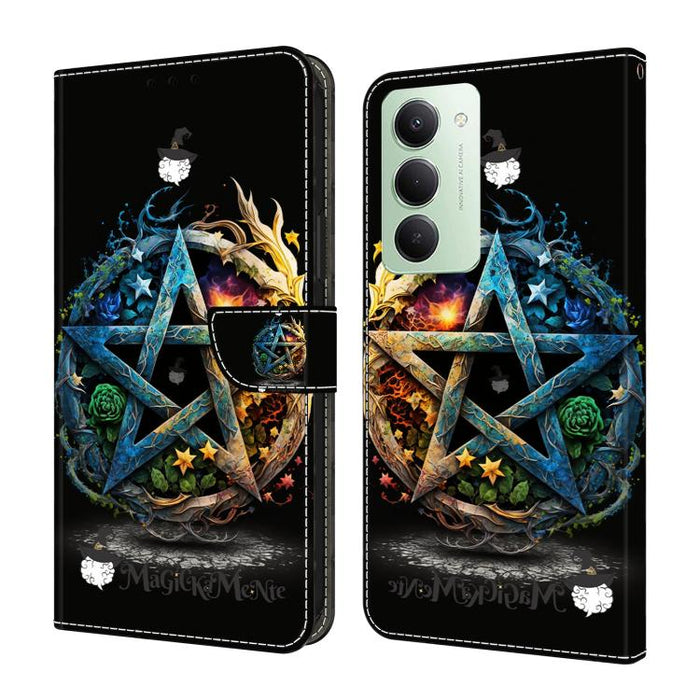 Funda para teléfono de cuero vegano pintado con efecto cristal, For Redmi A7 / A5 4G 171mm / Poco C71, For Redmi A7 Pro 4G / 5G 171mm /Poco C85x 5G, For Redmi Note 15 5G / 4G Global 164mm, For Redmi Note 15 Pro 5G Global 163.6mm                        ...