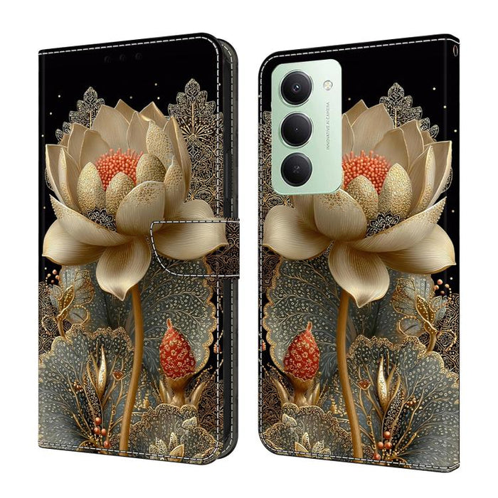 Funda para teléfono de cuero vegano pintado con efecto cristal, For Redmi A7 / A5 4G 171mm / Poco C71, For Redmi A7 Pro 4G / 5G 171mm /Poco C85x 5G, For Redmi Note 15 5G / 4G Global 164mm, For Redmi Note 15 Pro 5G Global 163.6mm                        ...