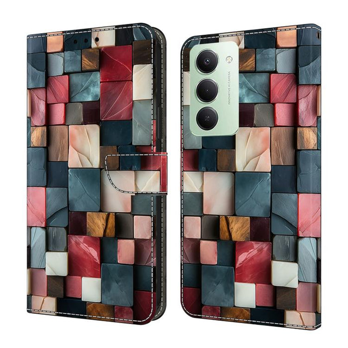 Funda para teléfono de cuero vegano pintado con efecto cristal, For Redmi A7 / A5 4G 171mm / Poco C71, For Redmi A7 Pro 4G / 5G 171mm /Poco C85x 5G, For Redmi Note 15 5G / 4G Global 164mm, For Redmi Note 15 Pro 5G Global 163.6mm                        ...