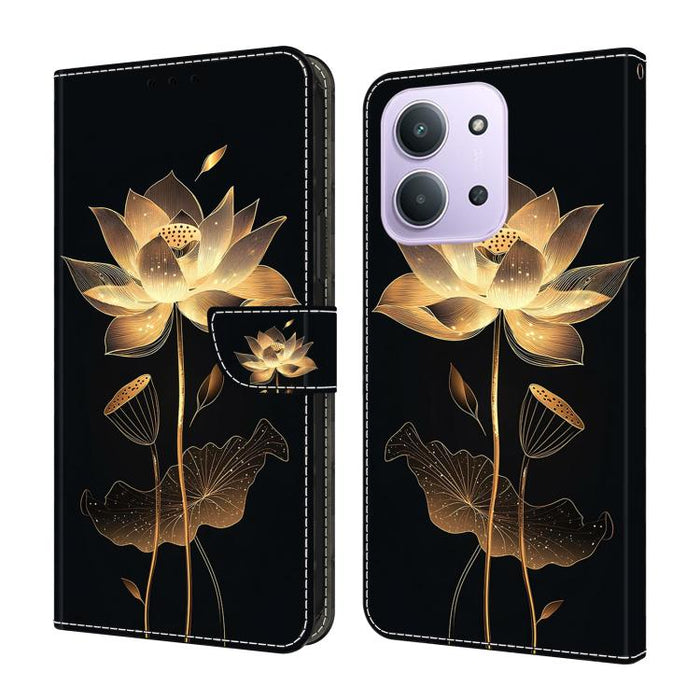 Funda para teléfono de cuero vegano pintado con efecto cristal, For Redmi A7 / A5 4G 171mm / Poco C71, For Redmi A7 Pro 4G / 5G 171mm /Poco C85x 5G, For Redmi Note 15 5G / 4G Global 164mm, For Redmi Note 15 Pro 5G Global 163.6mm                        ...