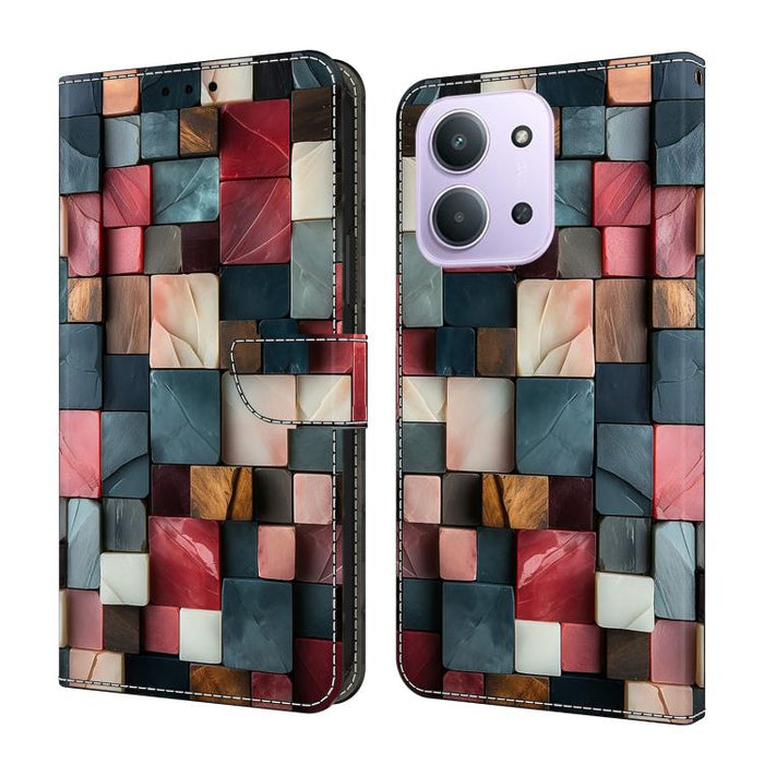 Funda para teléfono de cuero vegano pintado con efecto cristal, For Redmi A7 / A5 4G 171mm / Poco C71, For Redmi A7 Pro 4G / 5G 171mm /Poco C85x 5G, For Redmi Note 15 5G / 4G Global 164mm, For Redmi Note 15 Pro 5G Global 163.6mm                        ...