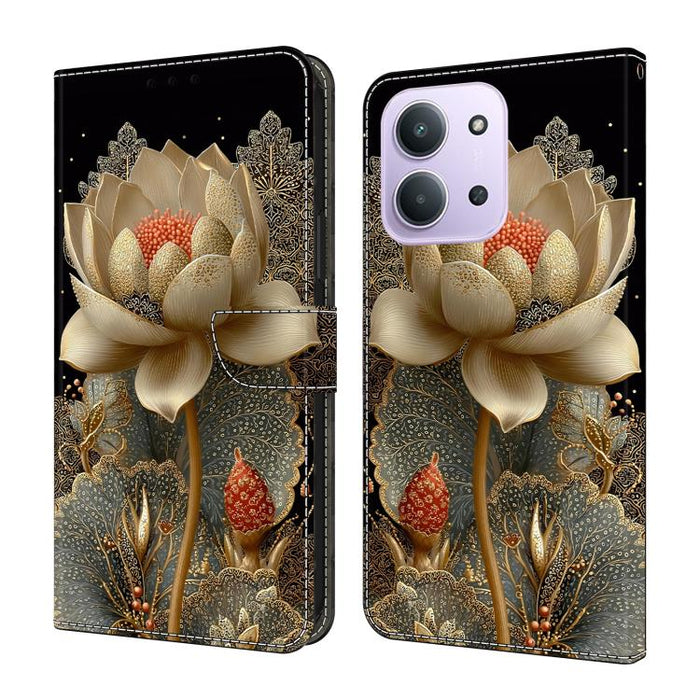 Funda para teléfono de cuero vegano pintado con efecto cristal, For Redmi A7 / A5 4G 171mm / Poco C71, For Redmi A7 Pro 4G / 5G 171mm /Poco C85x 5G, For Redmi Note 15 5G / 4G Global 164mm, For Redmi Note 15 Pro 5G Global 163.6mm                        ...